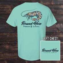 Load image into Gallery viewer, 'Round Here Clothing Blue Camo Shrimp