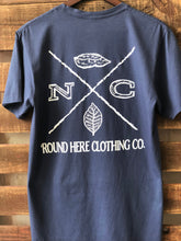 Load image into Gallery viewer, 'Round Here Clothing X-Mark North Carolina Tobacco & Sweet Potato Pocket Tee China Blue