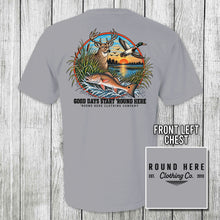 Load image into Gallery viewer, Triple Game Hunter Granite short sleeve shirt with back graphic and left chest logo