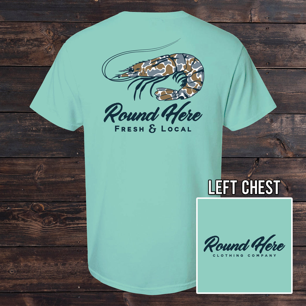 'Round Here Clothing Blue Camo Shrimp