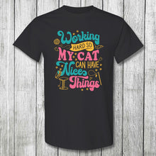 Load image into Gallery viewer, Daydream Tees Working Hard Cat
