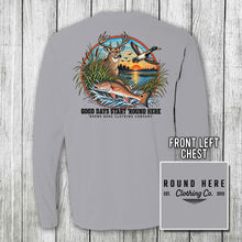 Load image into Gallery viewer, Triple Game Hunter Granite Comfort Colors long sleeve shirt
